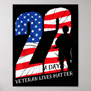 Póster Vidas de Veteranos 22 al Día Conciencia sobre el S