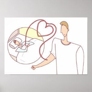 Póster Vidas preciosas conectadas por corazones.