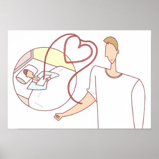Póster Vidas preciosas conectadas por corazones.