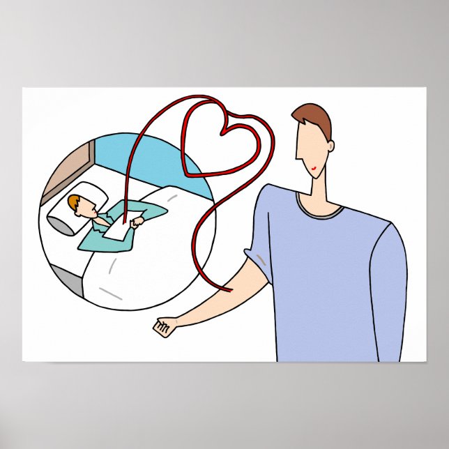 Póster Vidas preciosas conectadas por corazones. (Frente)