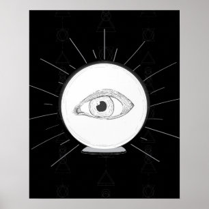 Póster Vidente Ojo Vidente Bola de Cristal Esotérica