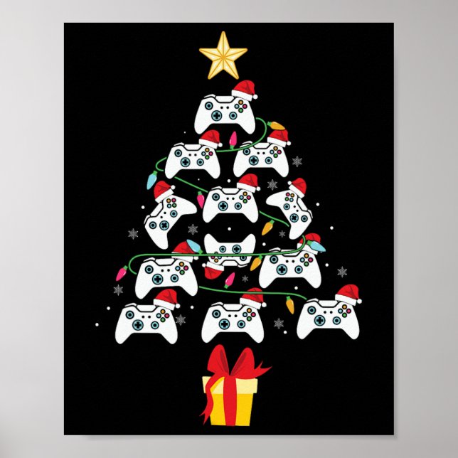 Póster Video Game Controller Christmas Tree Xmas Boy Men (Frente)