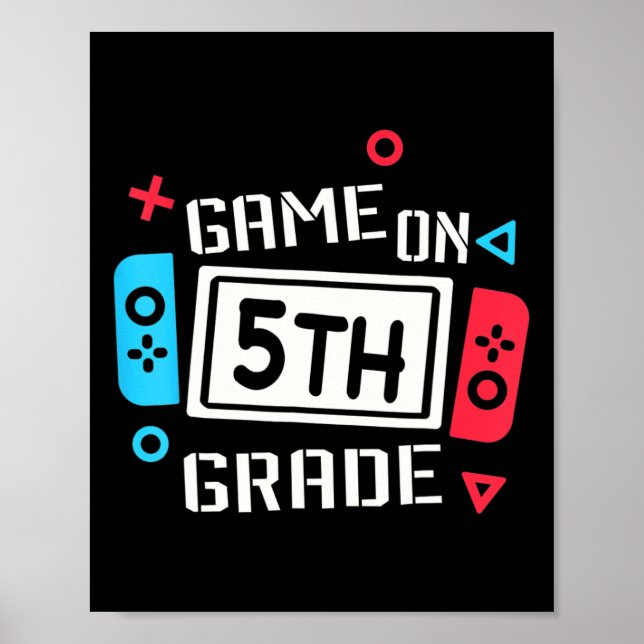 Póster Video Game On 5th Grade Fun Team Fifth Byck To Sch (Frente)