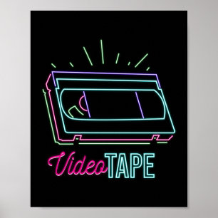 Póster Videograbadoras Neon Retro 80s 90s