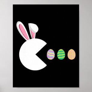 Póster Videojuego Bunny Eggs Easter Gamer Niños Chicos Bo