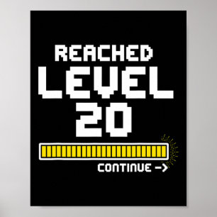 Póster Videojuego Camiseta de regalo por 20 años