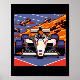 Póster Videojuego Car For Mechanic Sports Fan Retro 90s