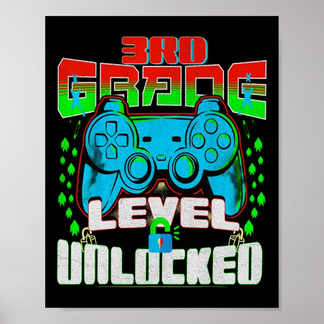 Póster Videojuego de 3er grado sin bloquear de vuelta a l (Frente)