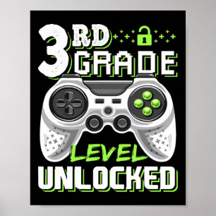 Póster Videojuego de 3er grado sin bloquear de vuelta a l
