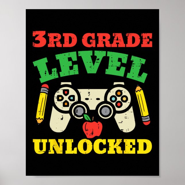 Póster Videojuego de 3er grado sin bloquear primer día de (Frente)