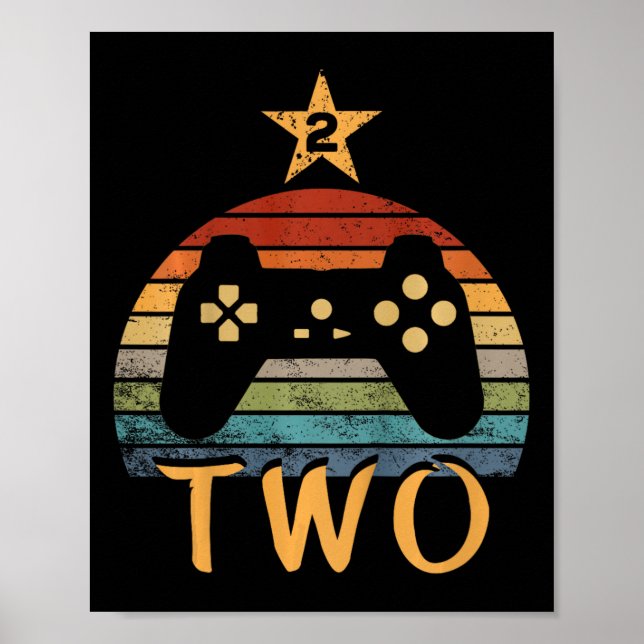 Póster Videojuego de cumpleaños de 2 años segundo cumplea (Frente)