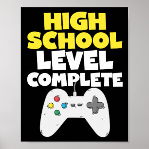 Póster Videojuego de graduación completa de nivel secunda