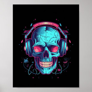 Póster Videojuego de juegos de cráneo con disfraces de Ha