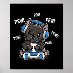Póster Videojuego de jugador de Bulldog francés