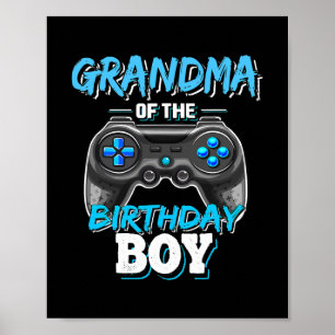 Póster Videojuego de la abuela del niño cumpleaños