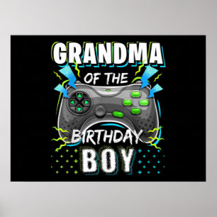 Póster Videojuego de la abuela del niño cumpleaños