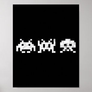Póster Videojuego de los 80: Viejo juego de nostalgia ret