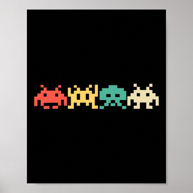 Póster Videojuego de los 80 Viñeta Retro Arcade 2 (Frente)