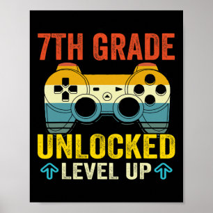 Póster Videojuego de nivel de nivel de 7 grados desbloque