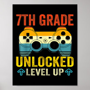 Póster Videojuego de nivel de nivel de 7 grados desbloque