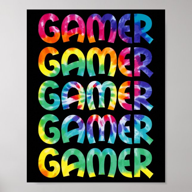Póster Videojuego de videojuegos con estilo de tinte Tie  (Frente)