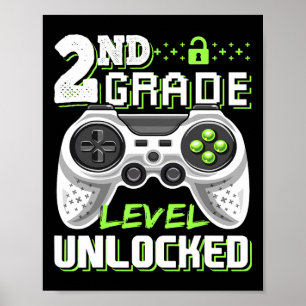 Póster Videojuego desbloqueado de 2º Grado para volver a 