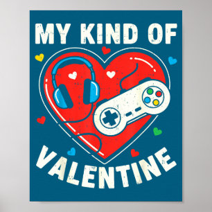 Póster Videojuego divertido para jugadores del día de San