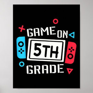 Póster Videojuego en el equipo divertido de quinto grado
