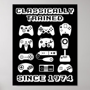 Póster Videojuego escolar de 1974 Tema Regalo de cumpleañ