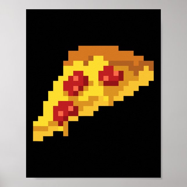 Póster Videojuego Pixel Pizza 80 Retro Halloween C de 8 b (Frente)