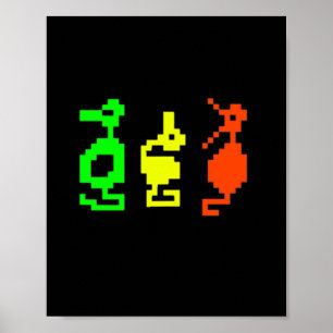 Póster Videojuego Retro Aventura de 8 bits Dragón 