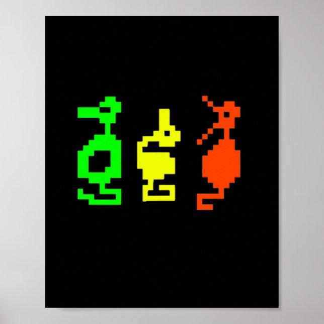 Póster Videojuego Retro Aventura de 8 bits Dragón  (Frente)