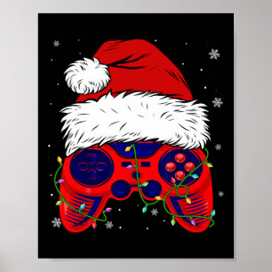 Póster Videojuego Santa Hat Navidades divertidos PJs enci