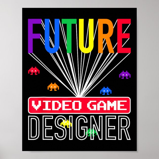 Póster Videojuego Shirt Future Video Game Designer Kids (Frente)