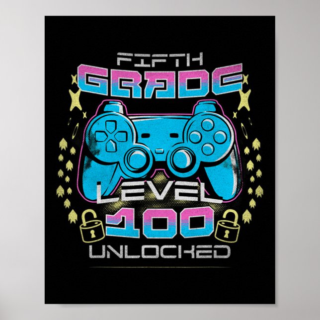Póster Videojuego sin bloqueo de quinto grado de la escue (Frente)