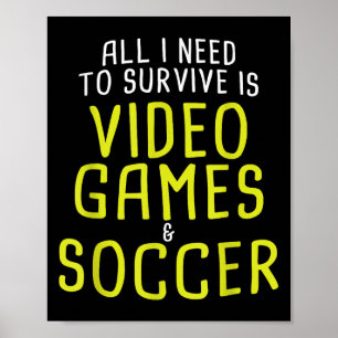 Póster Videojuegos, fútbol, curiosa cita diciendo gráfico