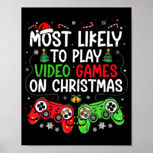 Póster Videojuegos más probables en Navidad Divertido jue