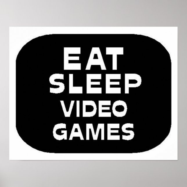 Póster Videojuegos para dormir en el estómago (Frente)