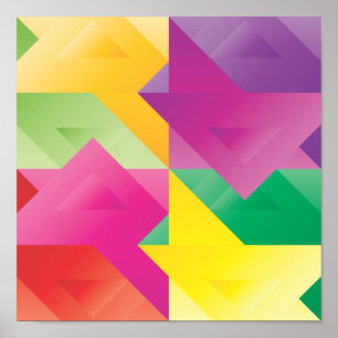 Póster Videojuegos triangulares