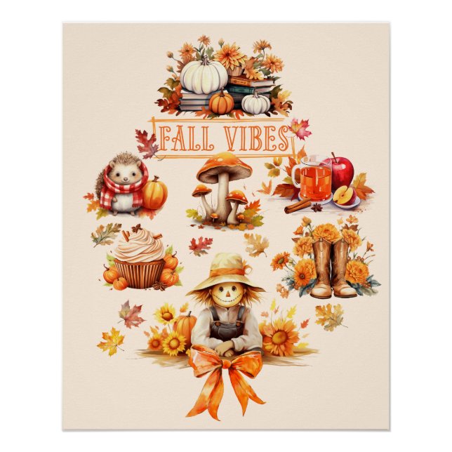 Póster Videos de caída de acuarela (Anverso)