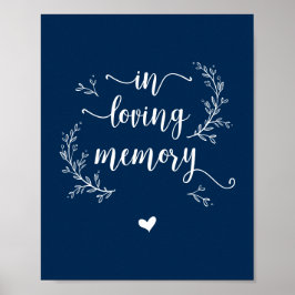Póster Vides Rústicas, Azul Marino En memoria de, memoria