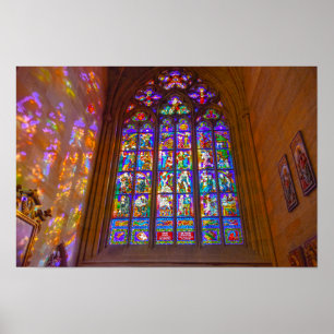 Póster Vidriera, Catedral de San Vito, Praga