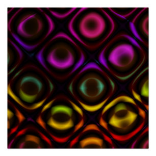 Póster Vidrio   Arte fractal arcoiris