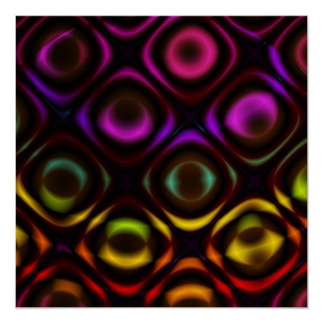 Póster Vidrio | Arte fractal arcoiris (Anverso)