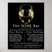 Vidrio blanco, publicidad de bar de vinos/bodega