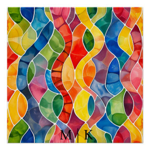 Póster Vidrio con manchas de arco iris acuático