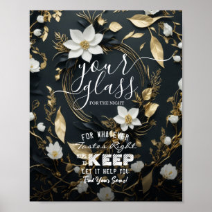 Póster Vidrio De Asiento Para bodas Para La Noche Encuent