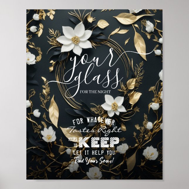 Póster Vidrio De Asiento Para bodas Para La Noche Encuent (Frente)