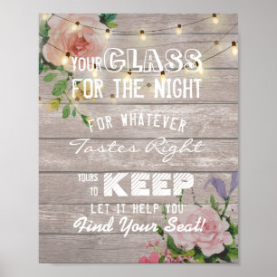 Póster Vidrio De Asiento Para bodas Para La Noche Encuent