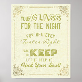 Póster Vidrio De Asiento Para bodas Para La Noche Encuent